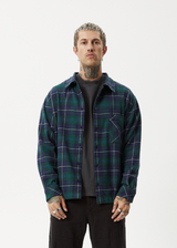 Afends Mens Questions - Flannel Shirt - Navy - Afends mens questions   flannel shirt   navy