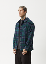 AFENDS Mens Questions - Flannel Shirt - Navy - Afends mens questions   flannel shirt   navy 