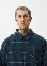 AFENDS Mens Questions - Flannel Shirt - Navy - Afends mens questions   flannel shirt   navy 