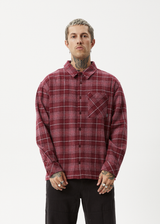 Afends Mens Questions - Flannel Shirt - Port - Afends mens questions   flannel shirt   port