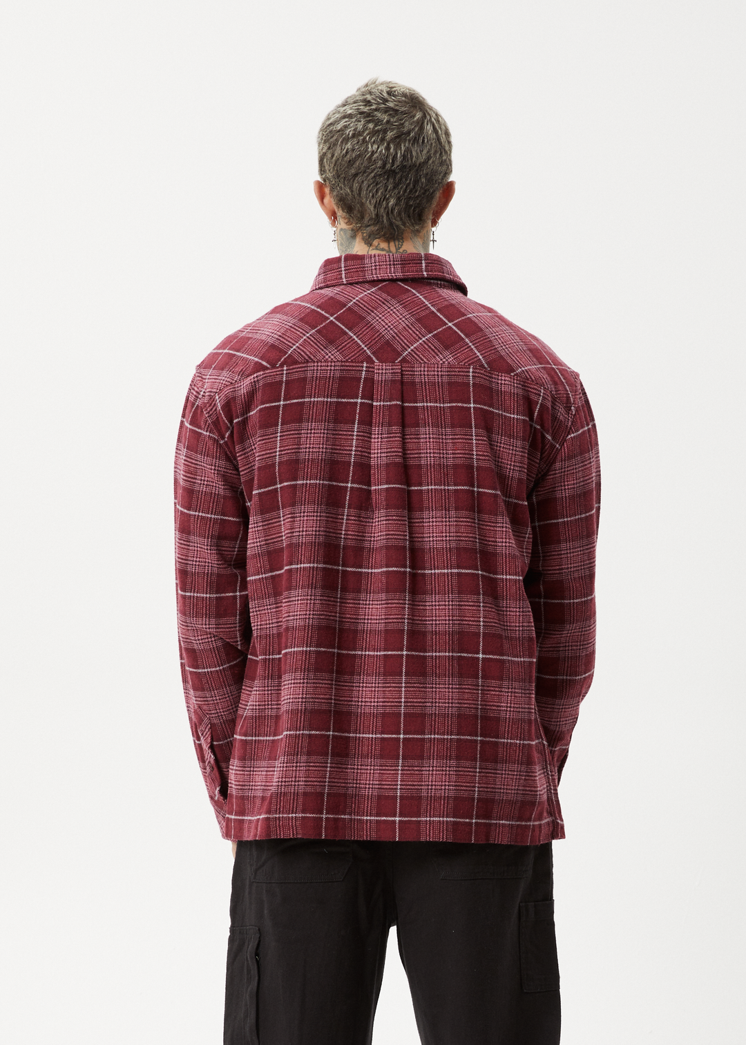 AFENDS Mens Questions - Flannel Shirt - Port 