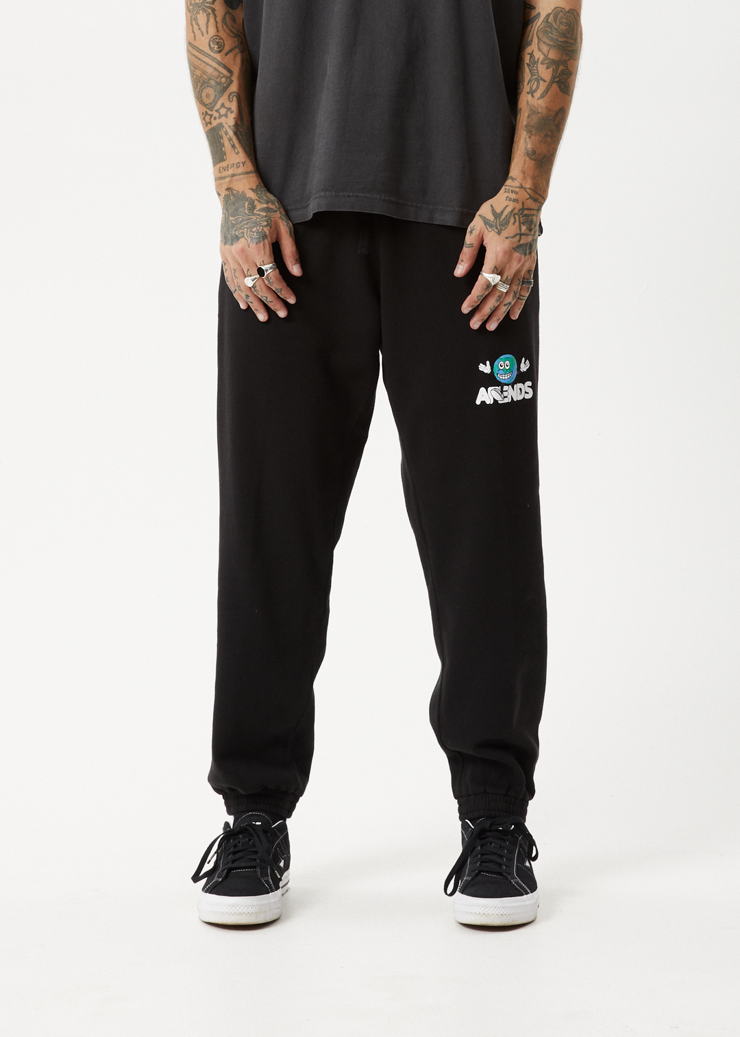 AFENDS Mens Hometown - Track Pants - BLACK 