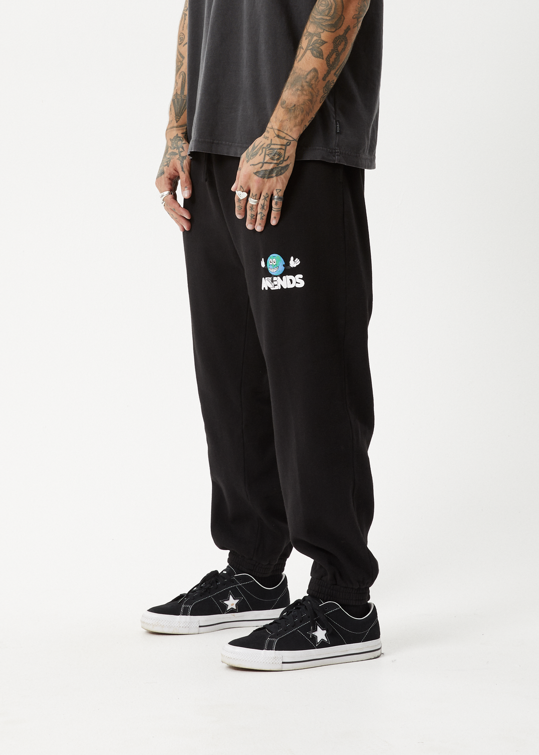 AFENDS Mens Hometown - Track Pants - BLACK 