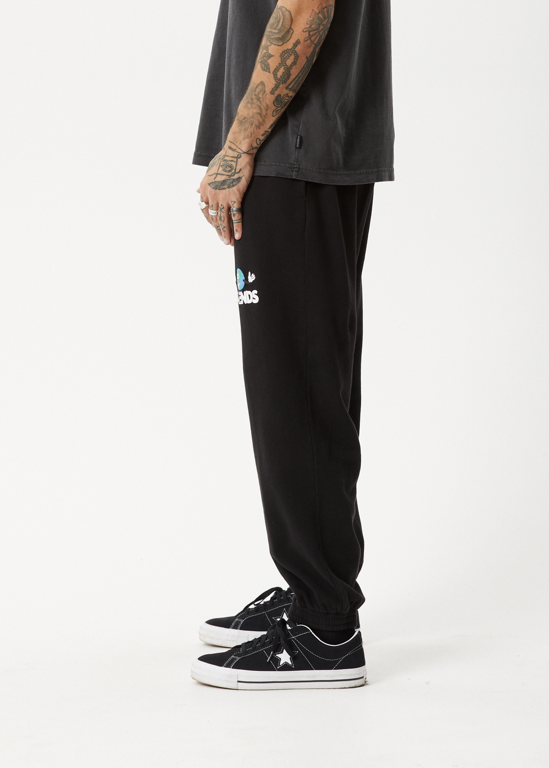 AFENDS Mens Hometown - Track Pants - BLACK 