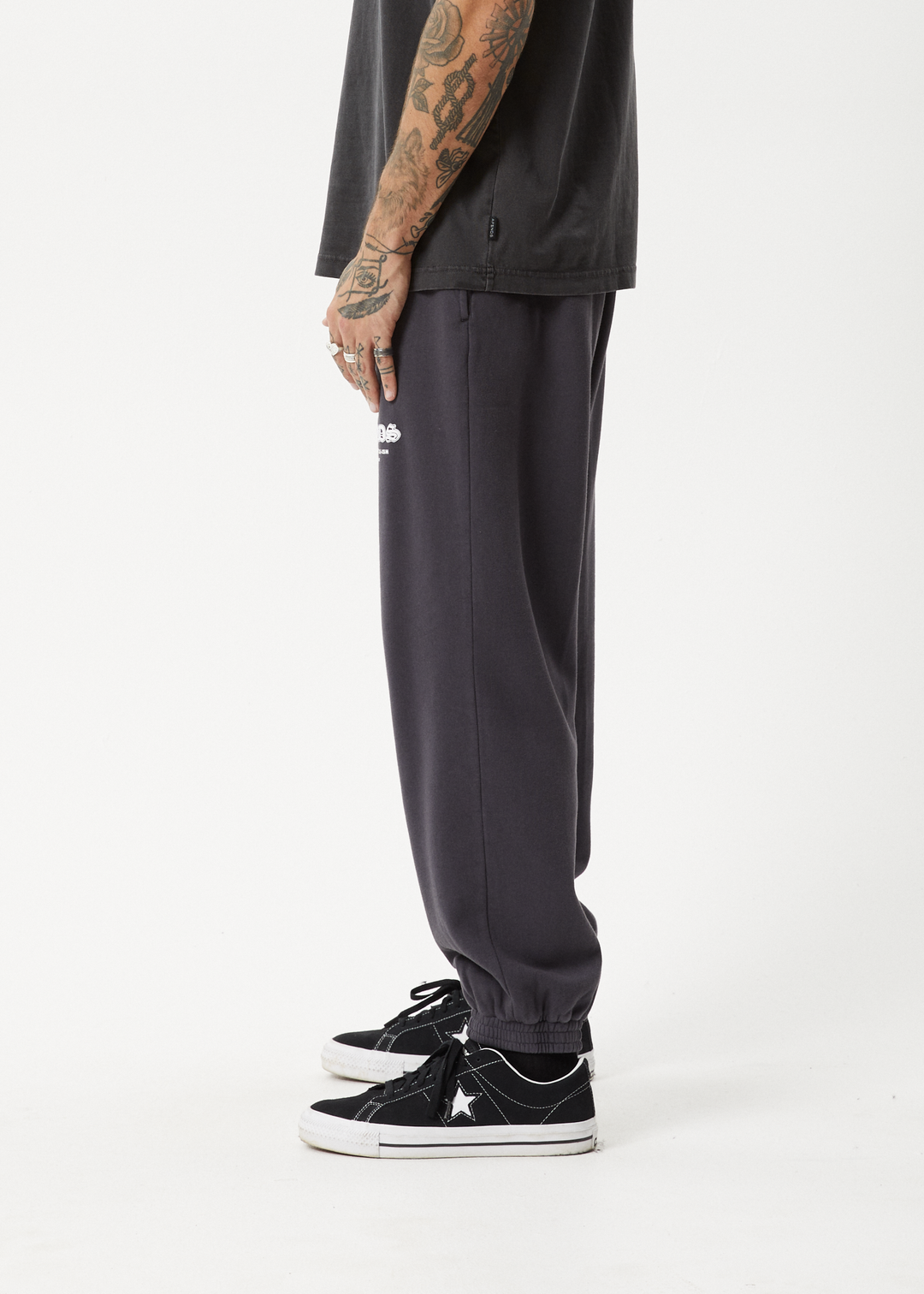 AFENDS Mens Gothic - Track Pants - Charcoal 