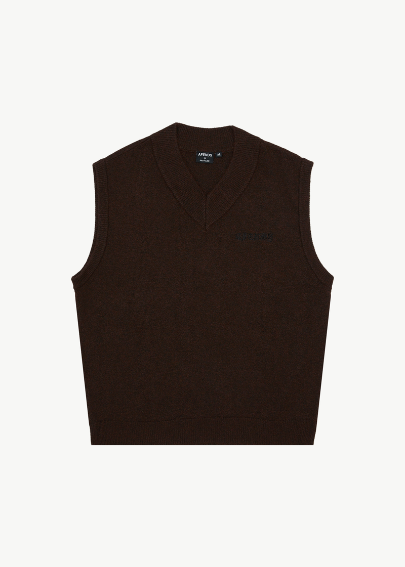 Afends Mens Gothic - Knit Vest - Coffee