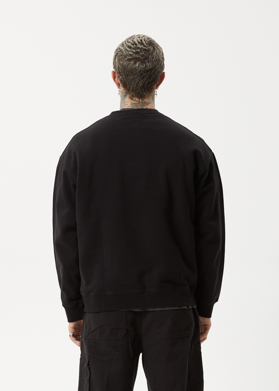 AFENDS Mens Break Through - Crew Neck - Black 