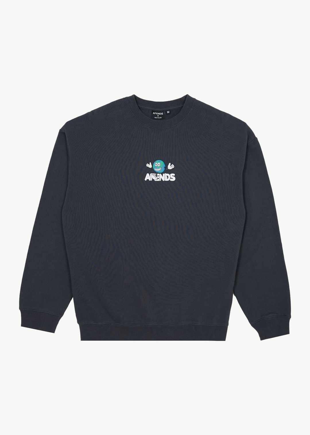 AFENDS Mens Hometown - Crew Neck - Charcoal 