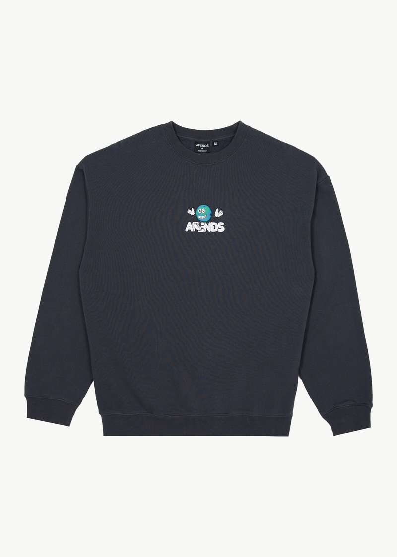 AFENDS Mens Hometown - Crew Neck - Charcoal