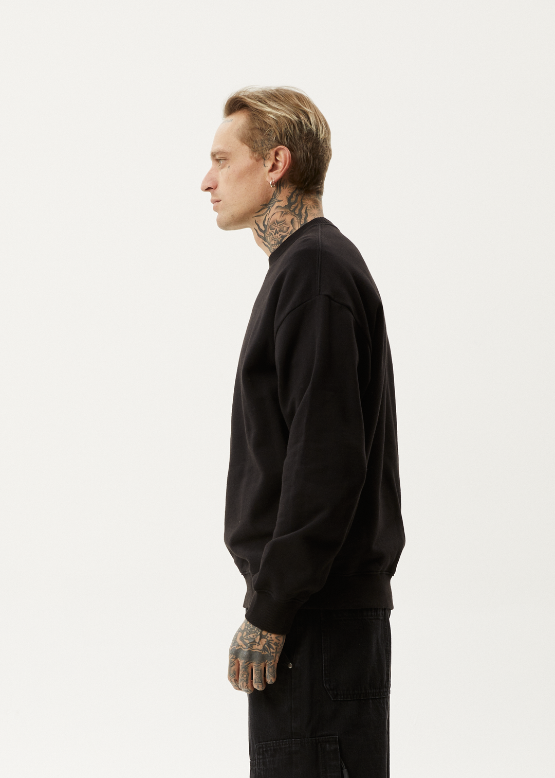 AFENDS Mens Questions - Crew Neck - Black 