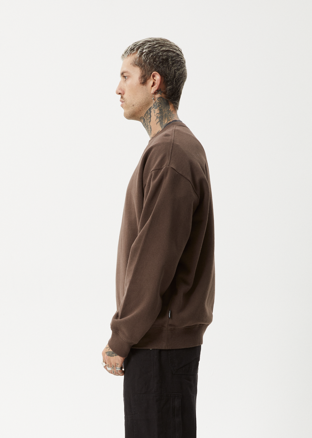 AFENDS Mens Questions - Crew Neck - Coffee 