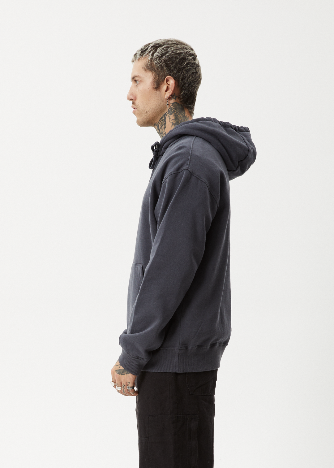 AFENDS Mens Sunflower - Pull On Hood - Charcoal 