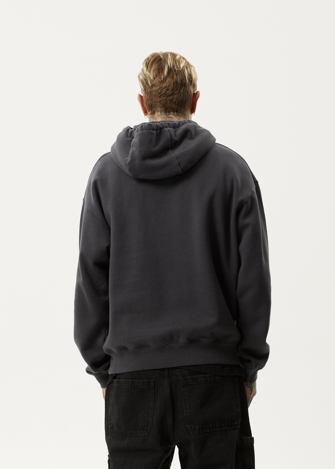 AFENDS Mens Questions - Pull On Hood - Charcoal 