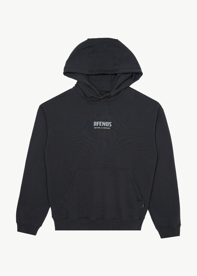 Afends Mens Questions - Pull On Hood - Charcoal