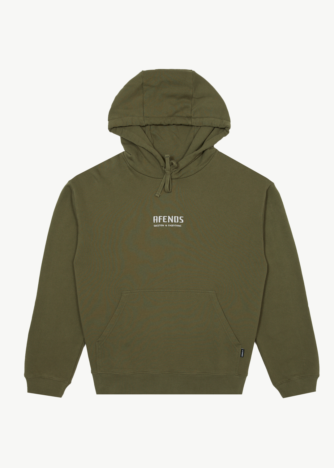 AFENDS Mens Questions - Pull On Hood - Military 