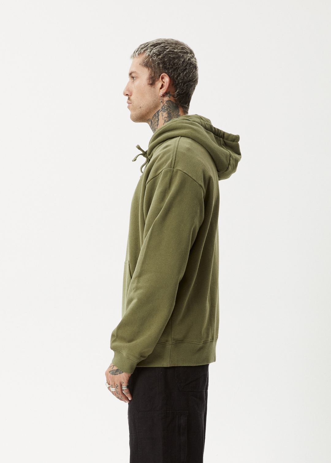 AFENDS Mens Questions - Pull On Hood - Military 