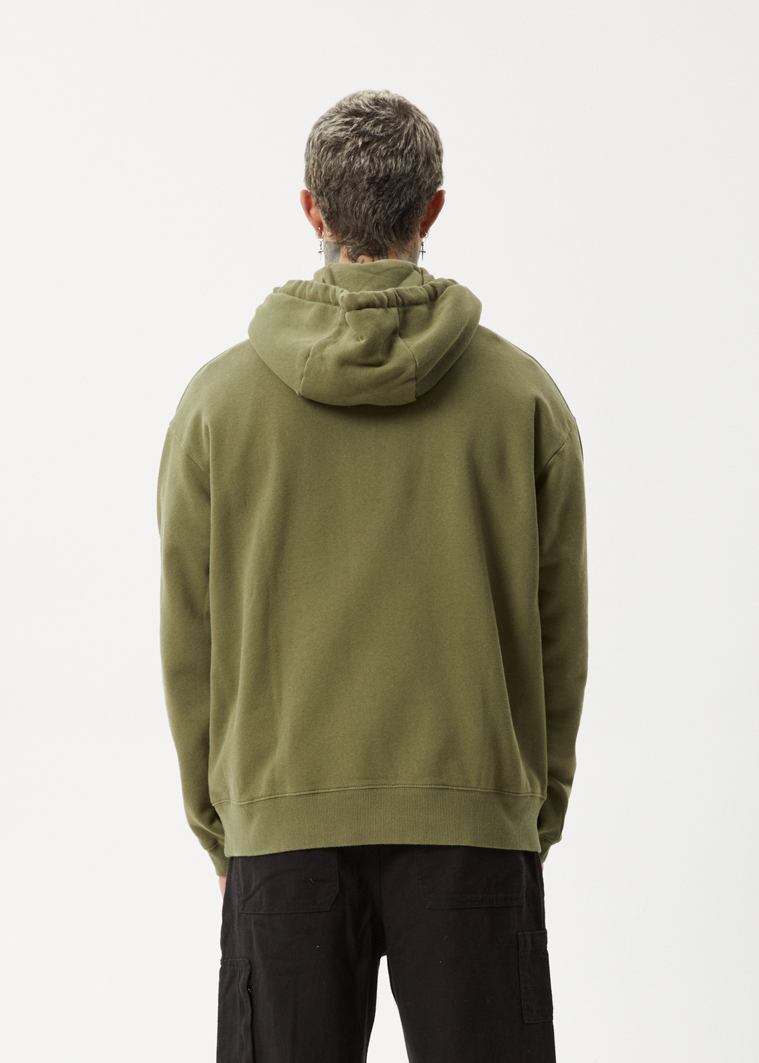 AFENDS Mens Questions - Pull On Hood - Military 