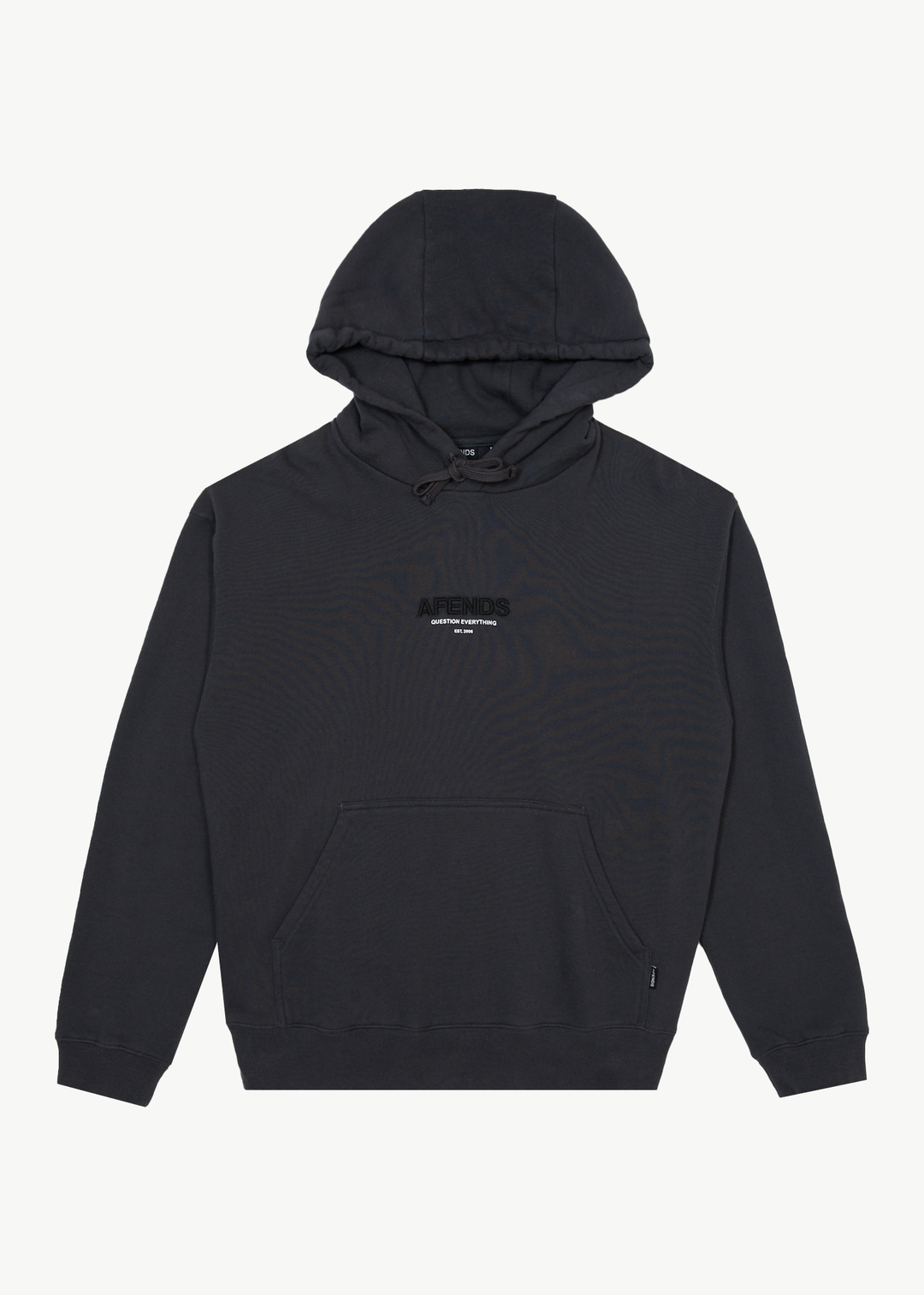 AFENDS Mens Vinyl - Pull On Hood - Charcoal 