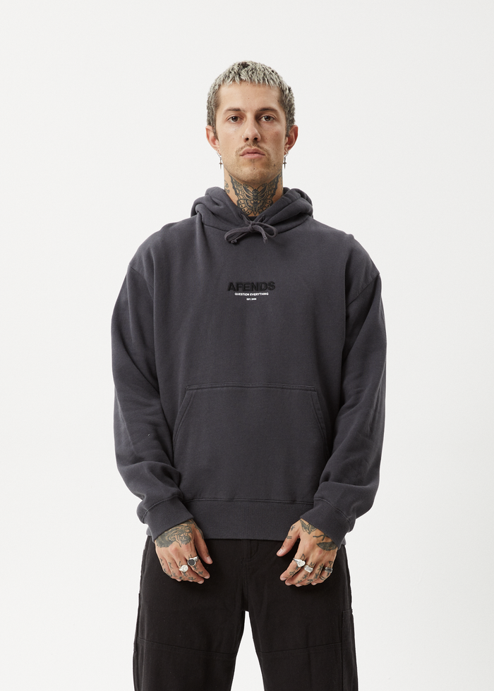 Afends Mens Vinyl - Pull On Hood - Charcoal 