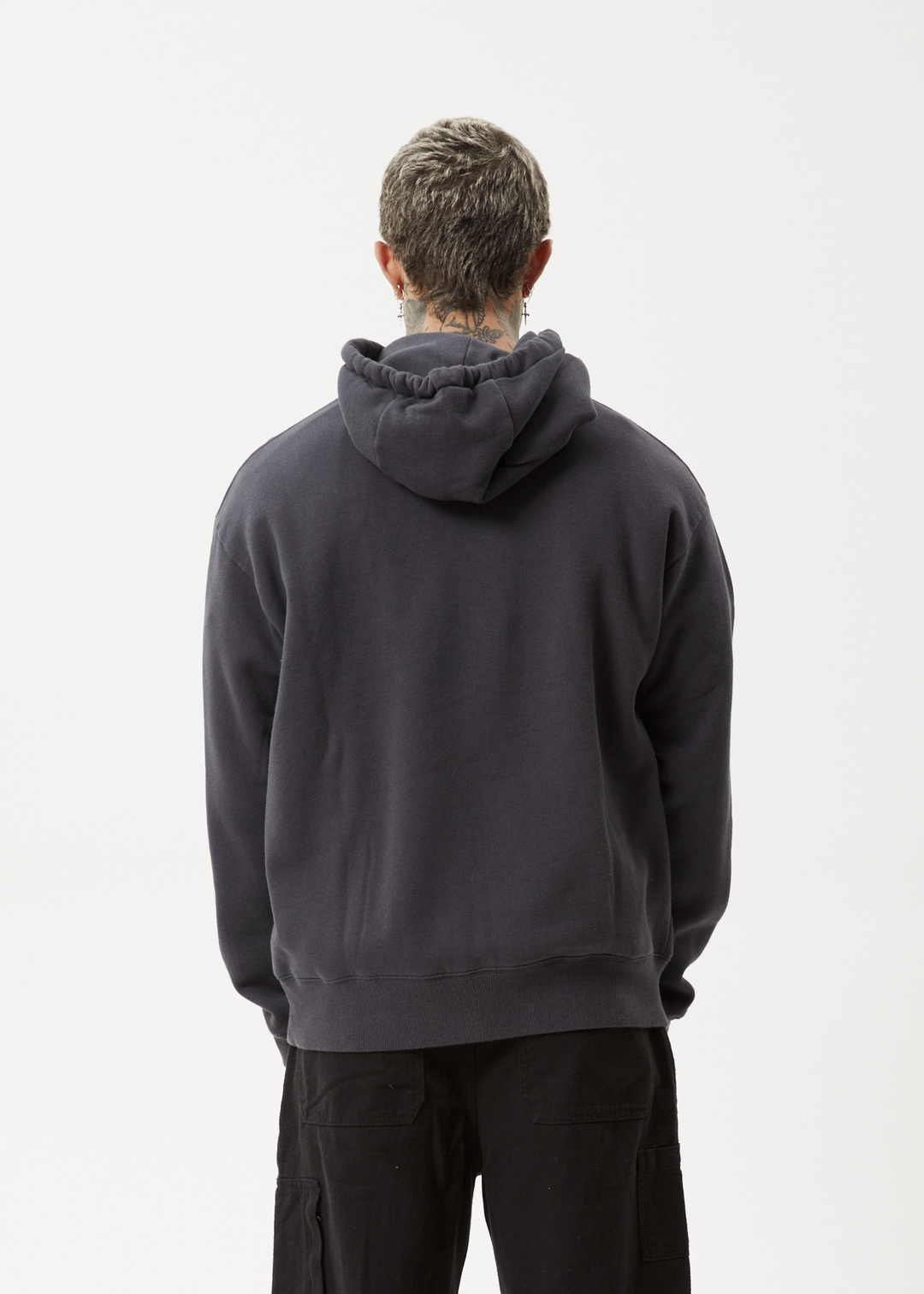 AFENDS Mens Vinyl - Pull On Hood - Charcoal 