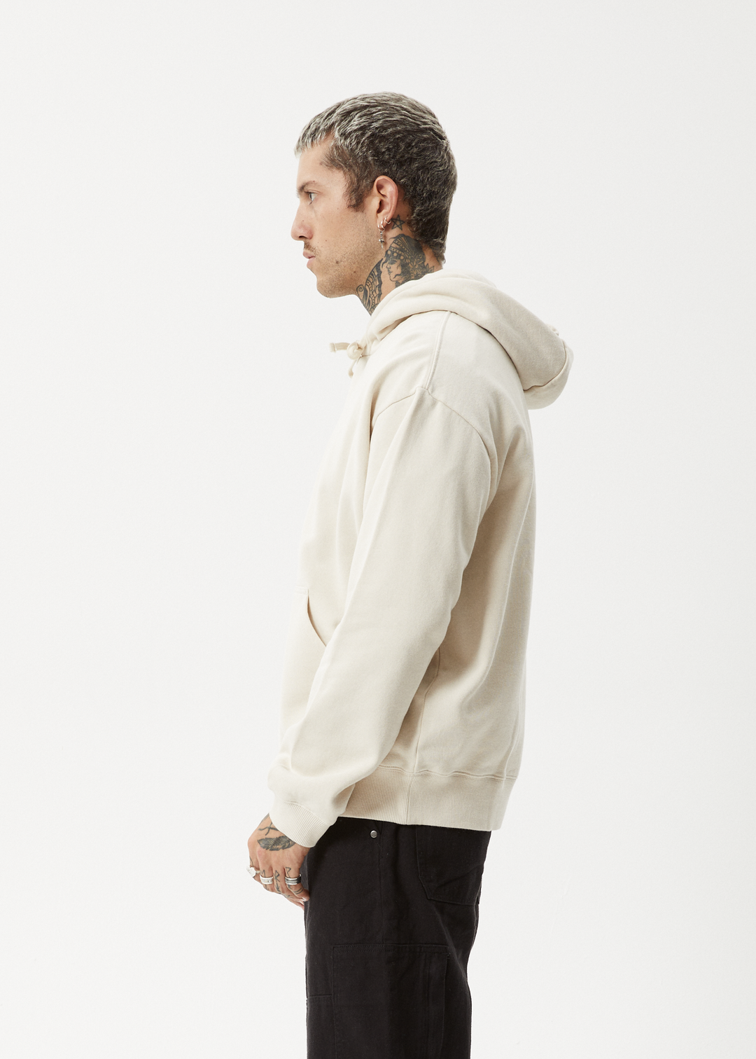 AFENDS Mens Vinyl - Pull On Hood - Moonbeam 