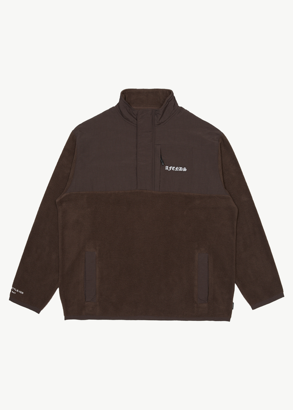 Afends Mens Gothic - Fleece Pullover - Coffee