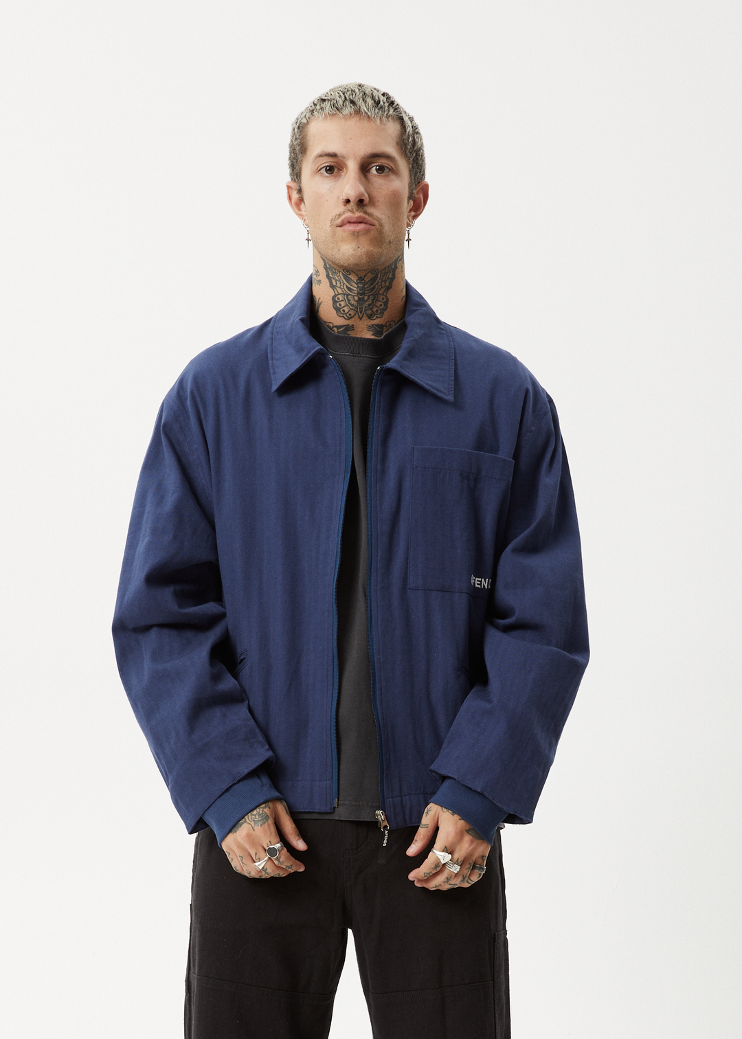 AFENDS Mens Oracle - Carpenter Jacket - Navy 