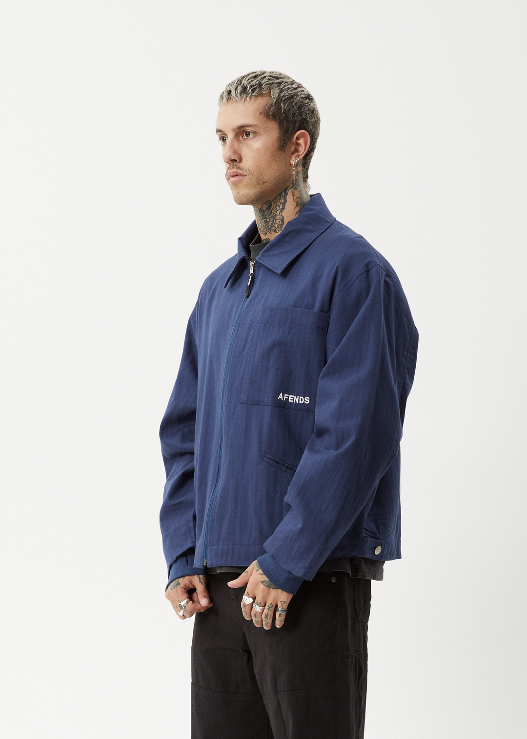 AFENDS Mens Oracle - Carpenter Jacket - Navy 