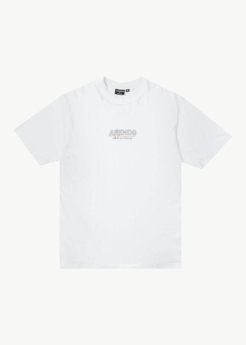 AFENDS Mens Flatline - Retro Fit Tee - White