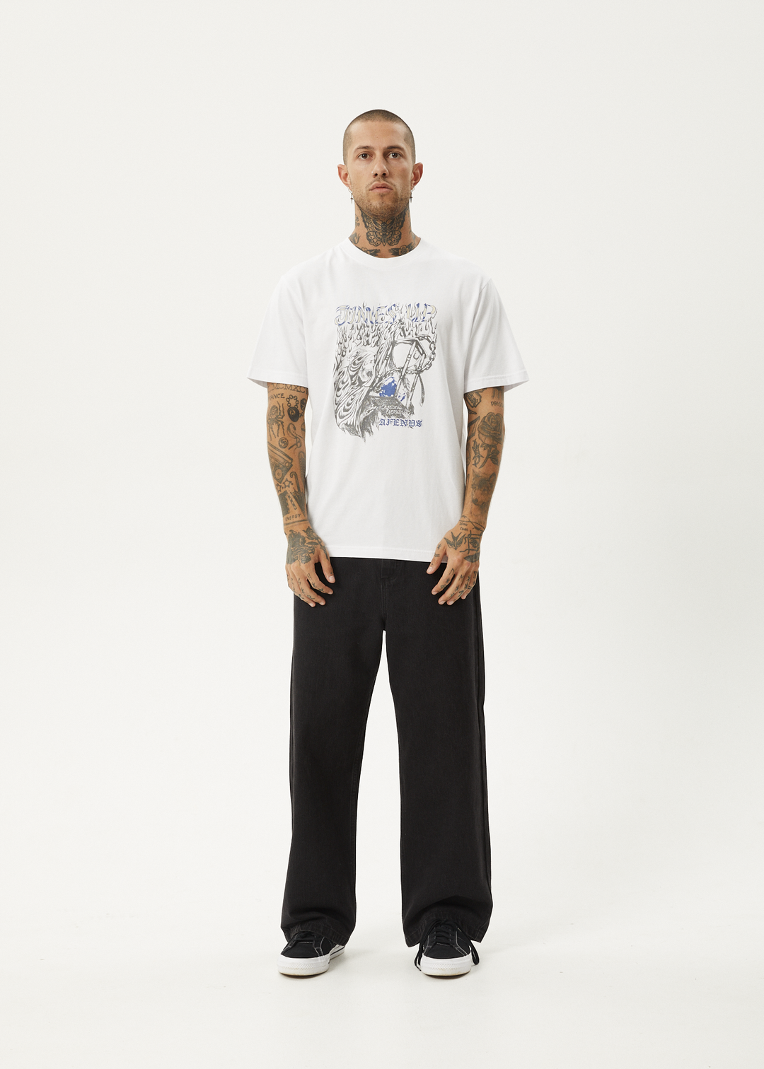 AFENDS Mens Times Up - Retro Fit Tee - White 