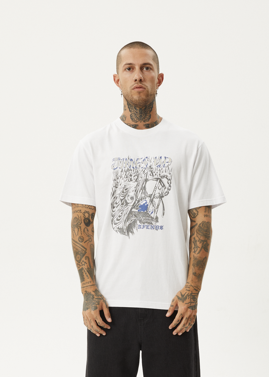 AFENDS Mens Times Up - Retro Fit Tee - White 