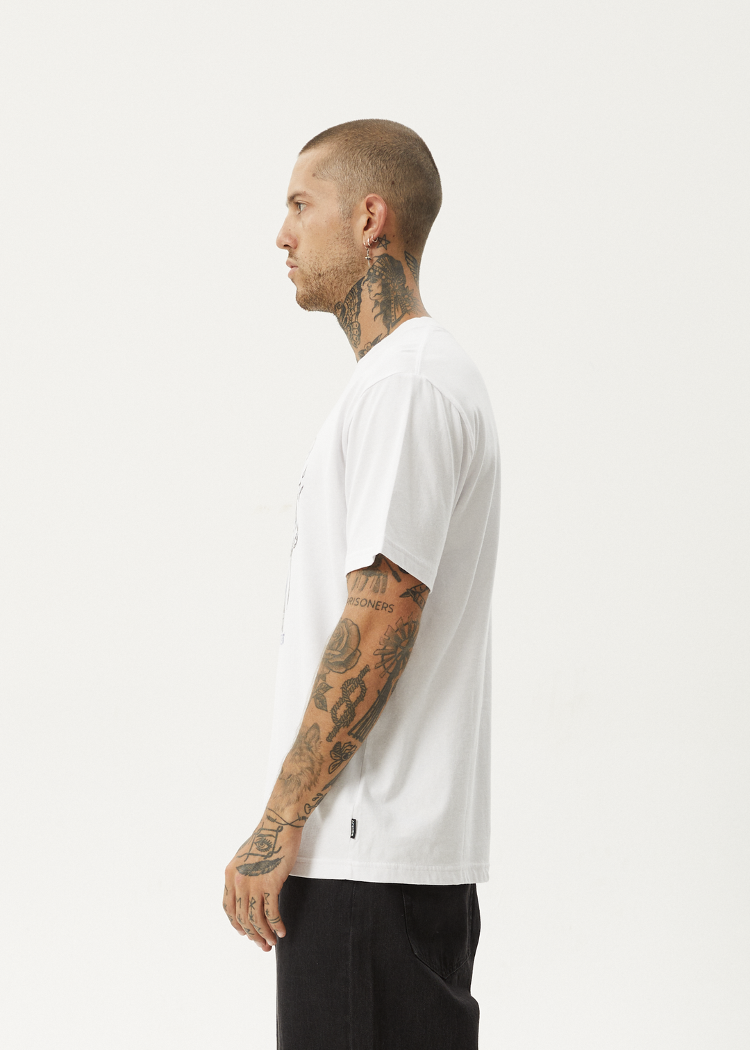 AFENDS Mens Times Up - Retro Fit Tee - White 