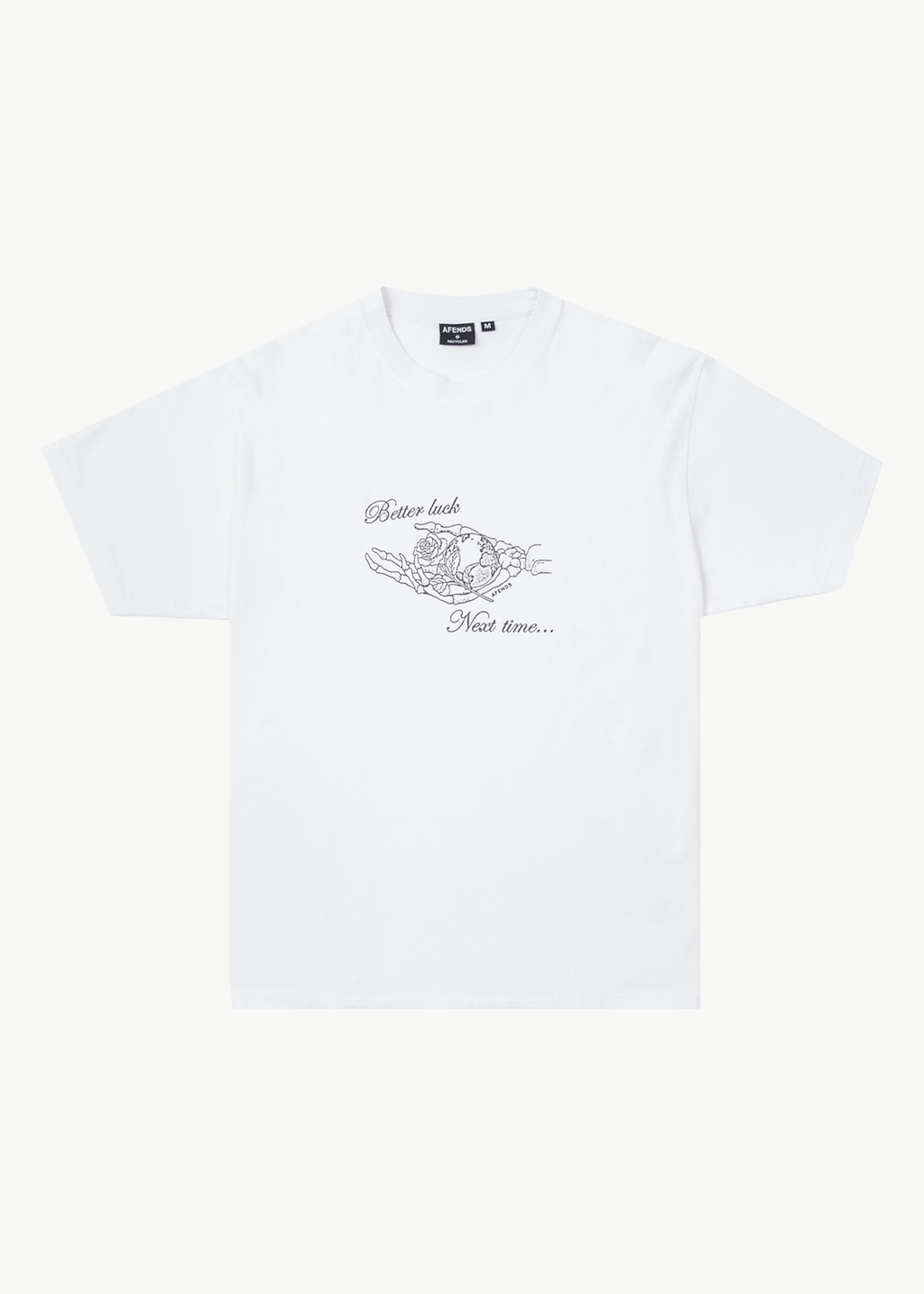 AFENDS Mens Bad Luck - Heavy Boxy Tee - White