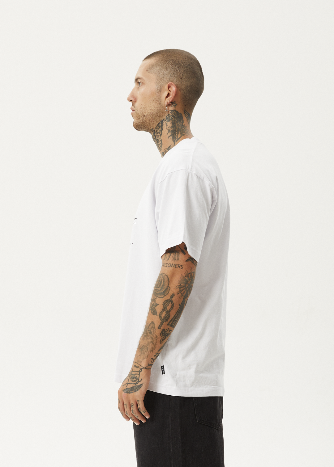 AFENDS Mens Bad Luck - Heavy Boxy Fit Tee - White 