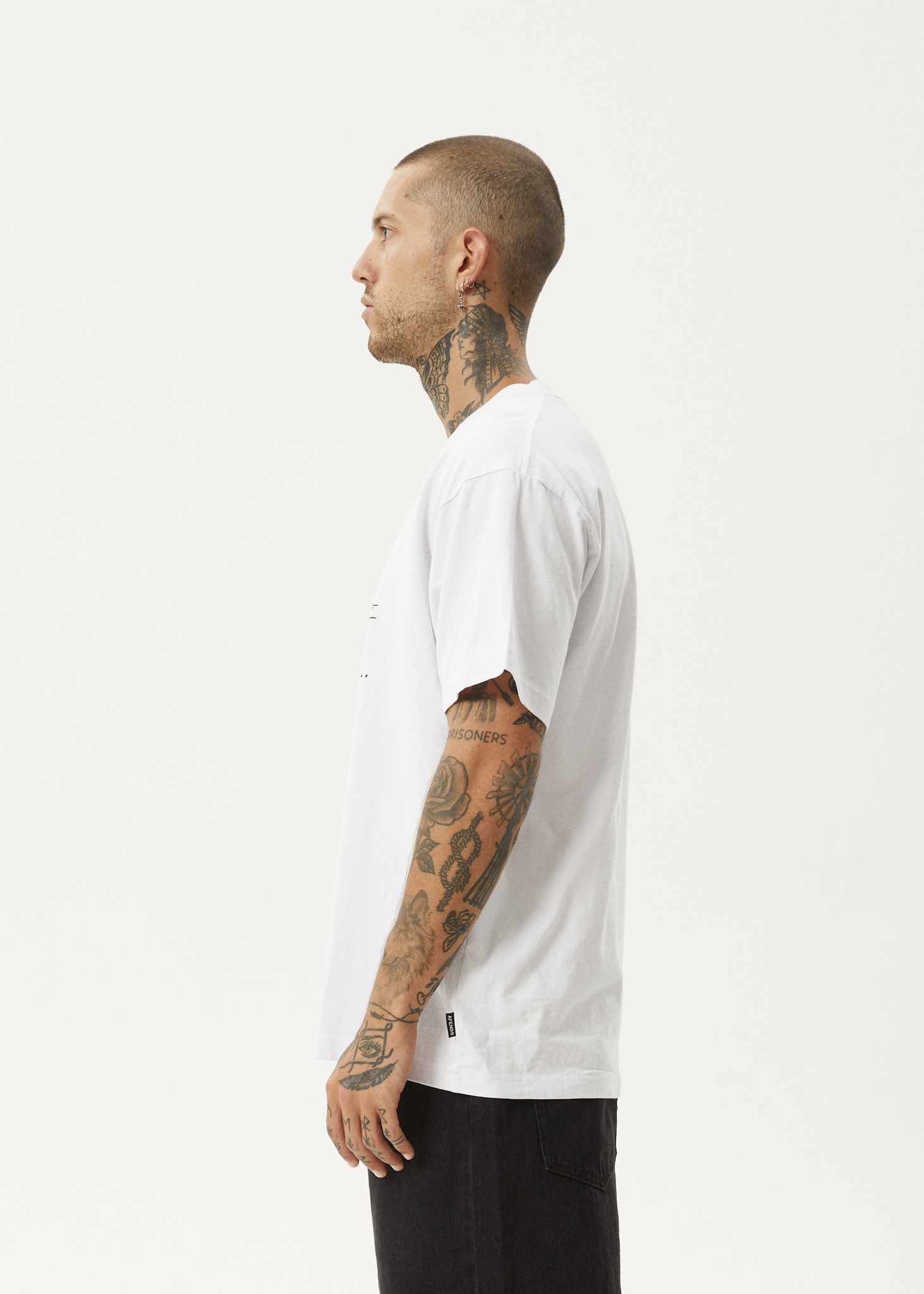 AFENDS Mens Bad Luck - Heavy Boxy Tee - White