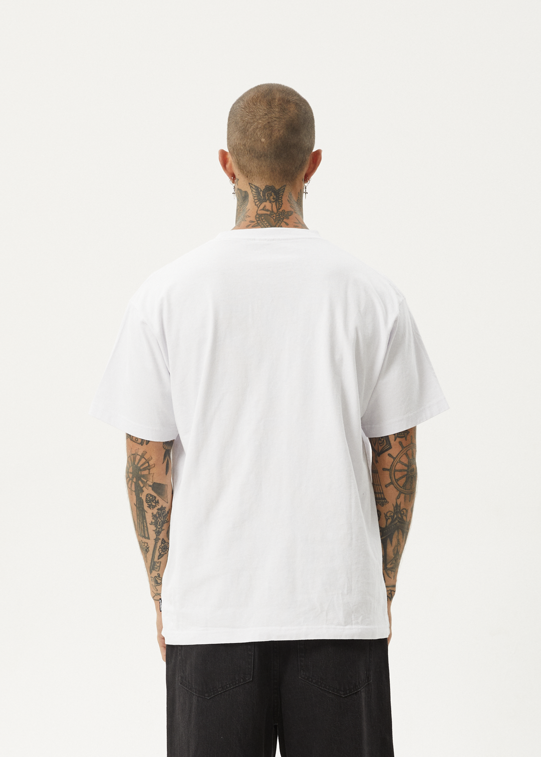 AFENDS Mens Bad Luck - Heavy Boxy Fit Tee - White 