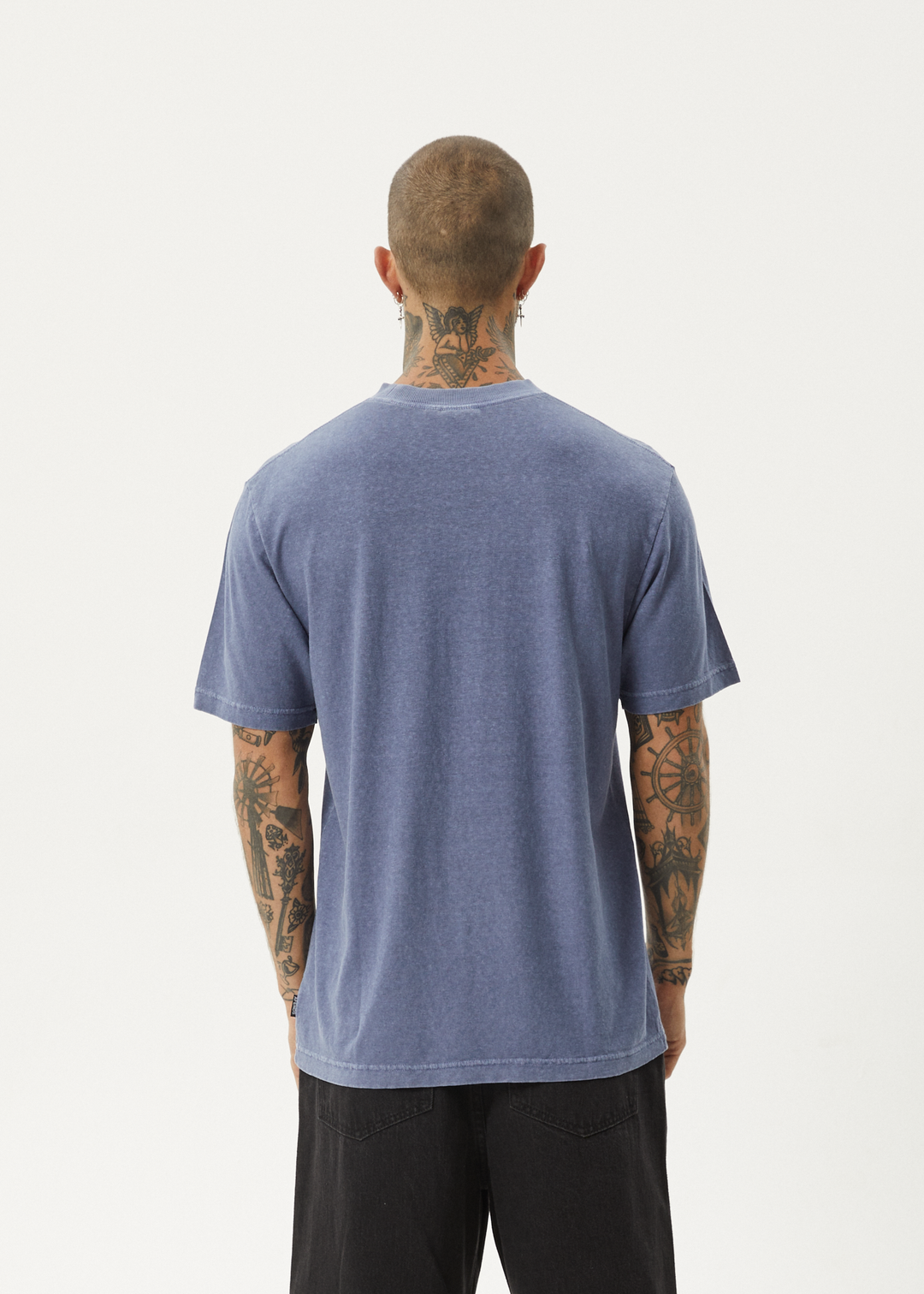 AFENDS Mens Screwed - Retro Fit Tee - Washed Marlin 