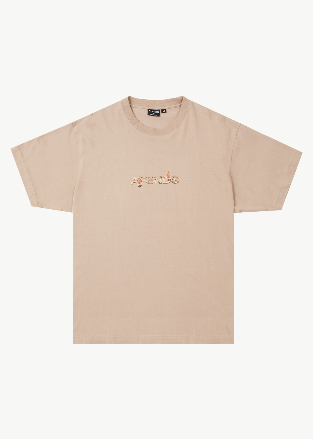 AFENDS Mens Age Old - Boxy Fit Tee - Taupe 