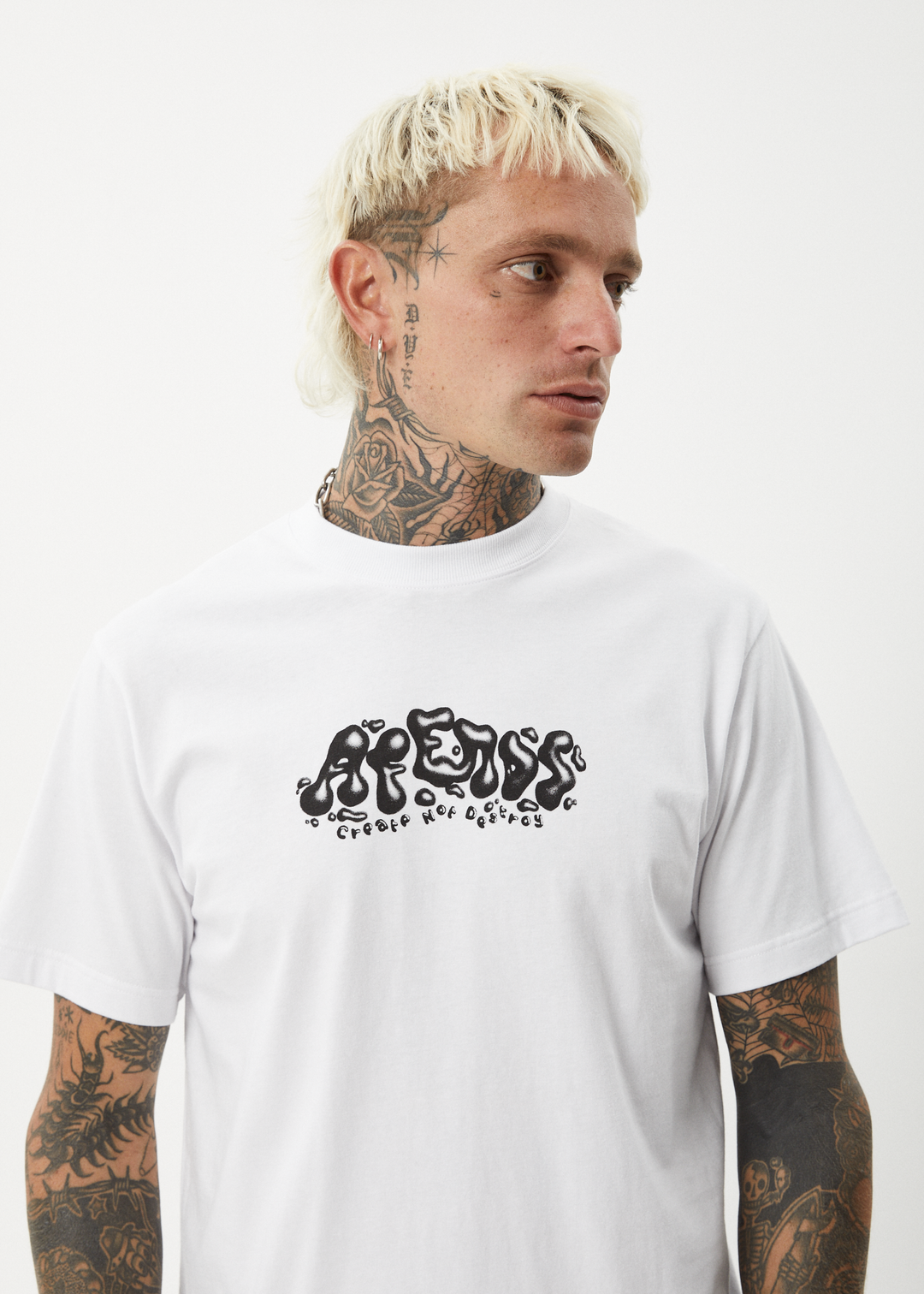 AFENDS Mens Gello - Retro Fit Tee - White 