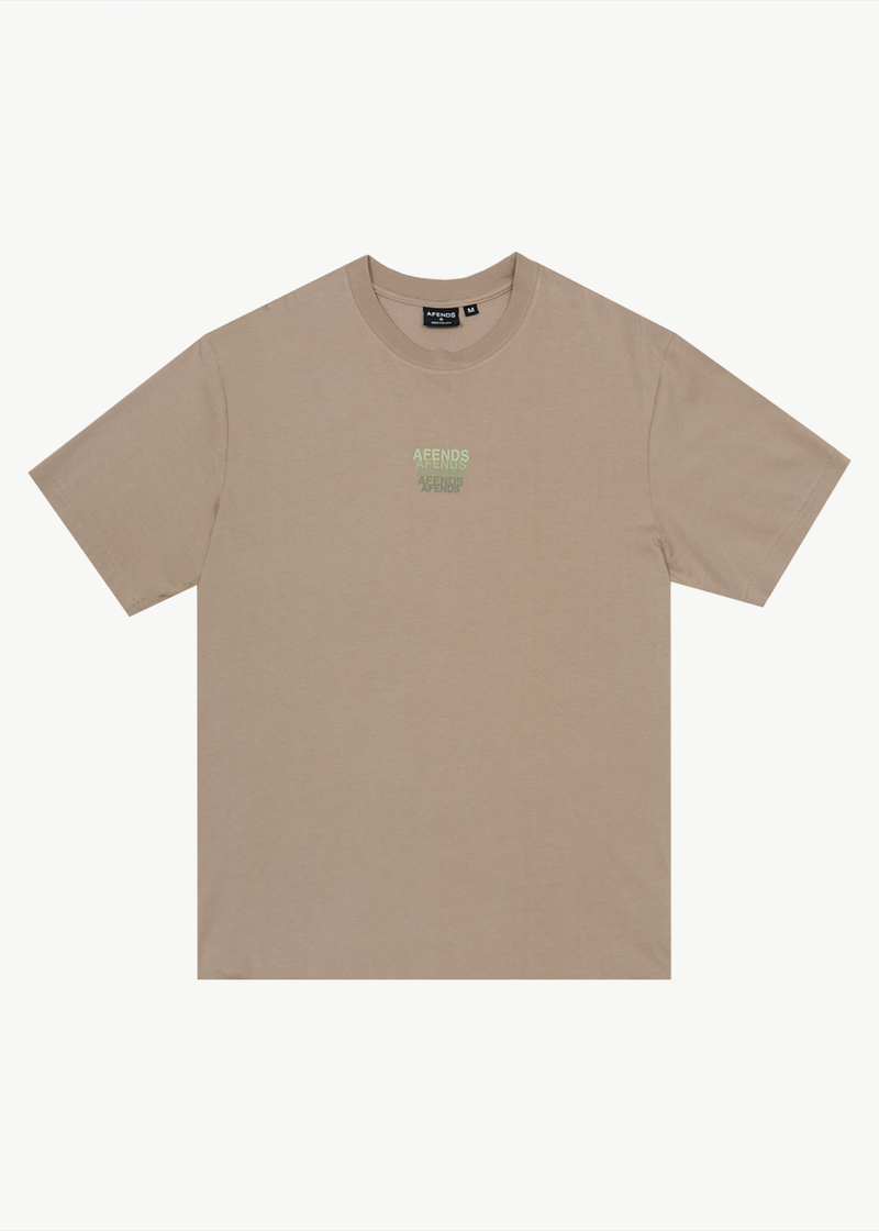 AFENDS Mens Repeat - Retro Fit Tee - Taupe