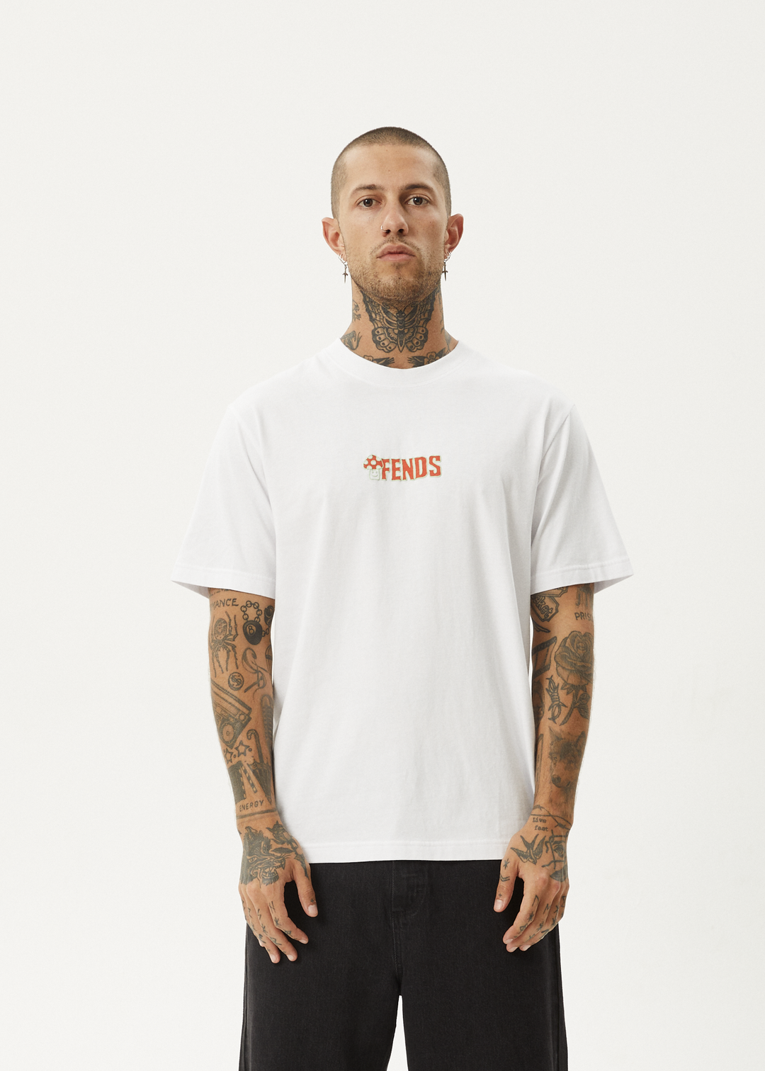 AFENDS Mens Dosed - Retro Fit Tee - White 