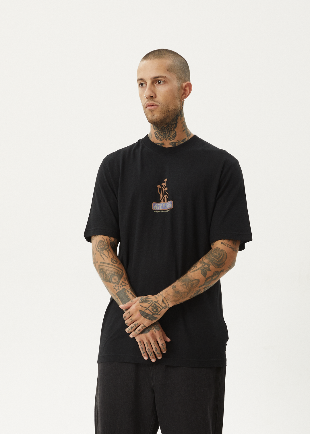 AFENDS Mens Fruiting - Retro Fit Tee - Black 