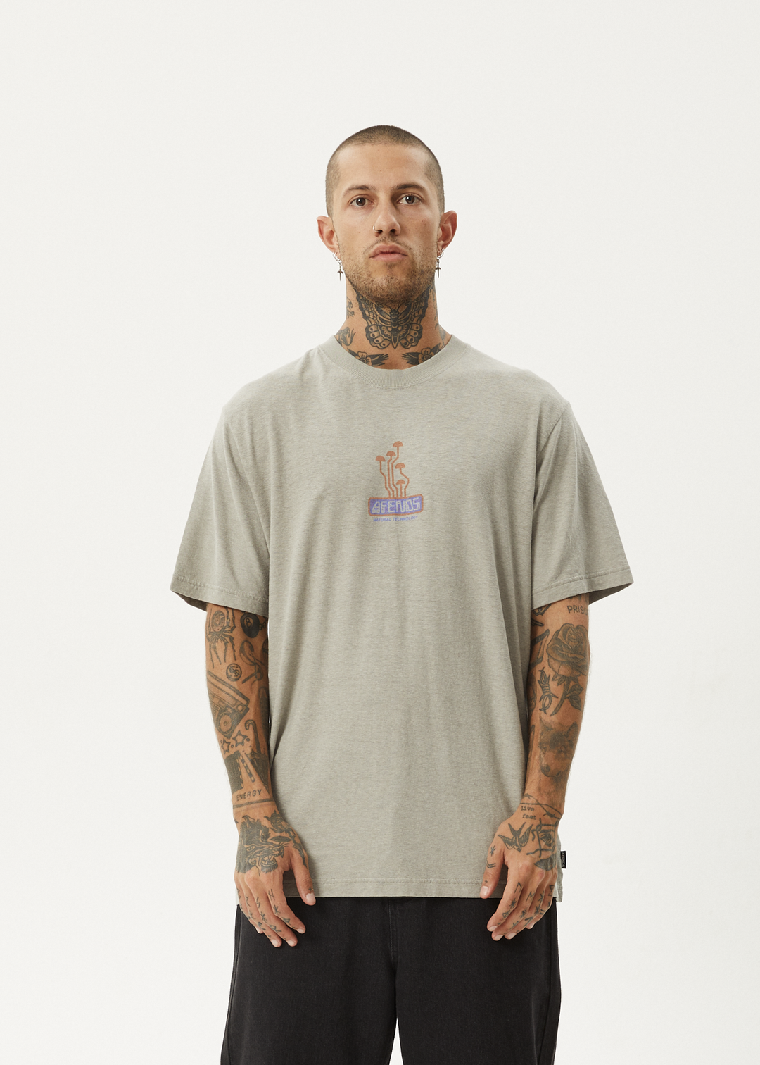 AFENDS Mens Fruiting - Retro Fit Tee - Olive 