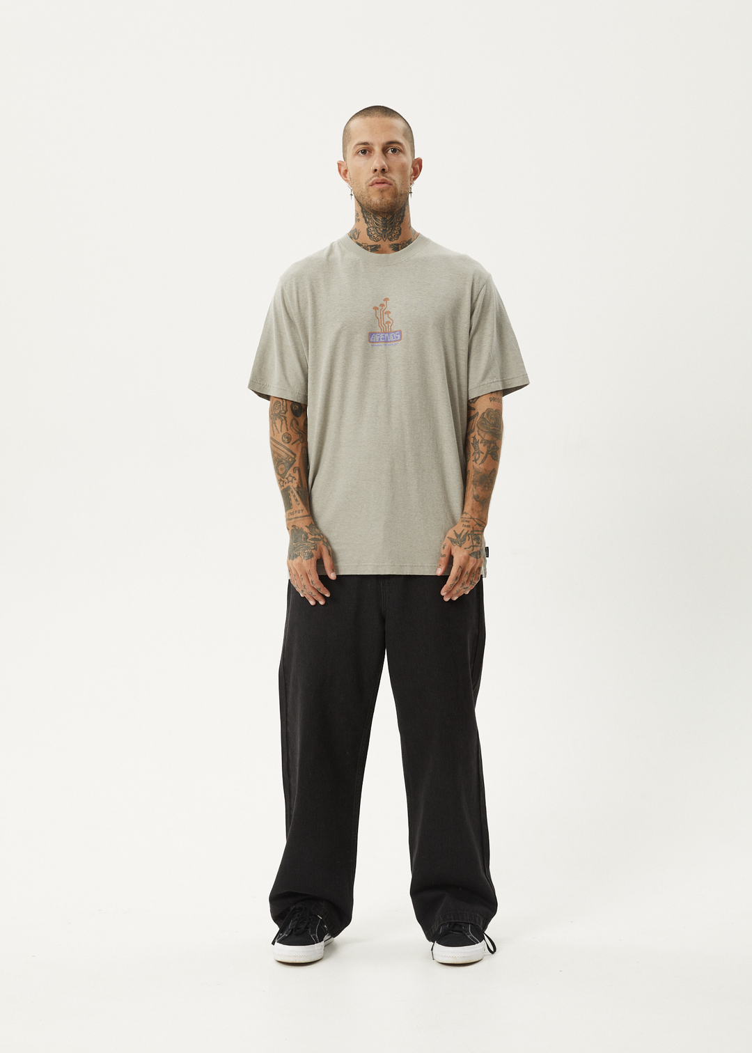 AFENDS Mens Fruiting - Retro Fit Tee - Olive 