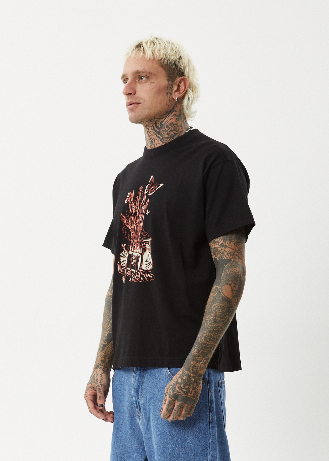 AFENDS Mens Regrowth - Boxy Fit Tee - Black 