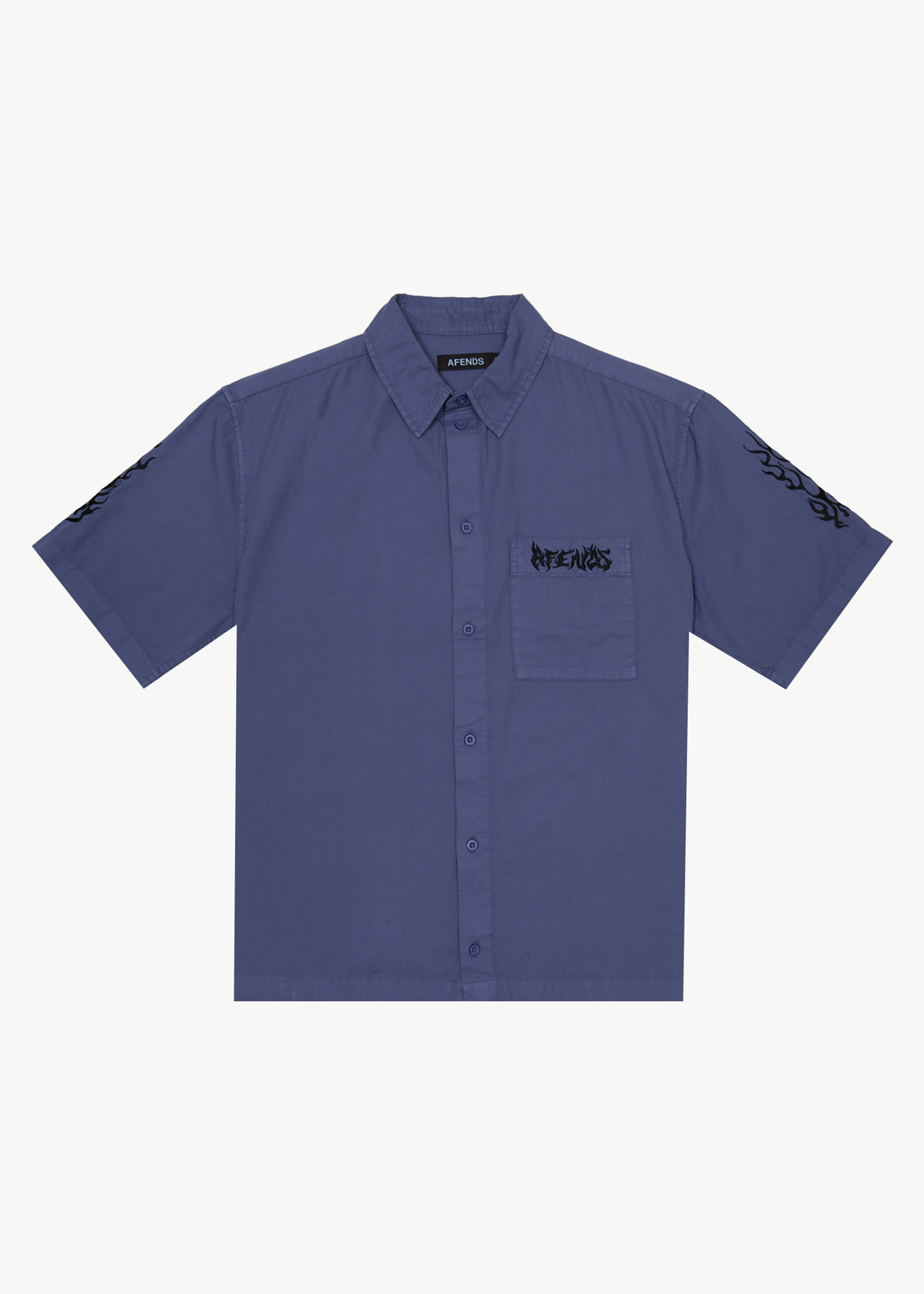 AFENDS Mens Scorched - Short Sleeve Shirt - Marlin 