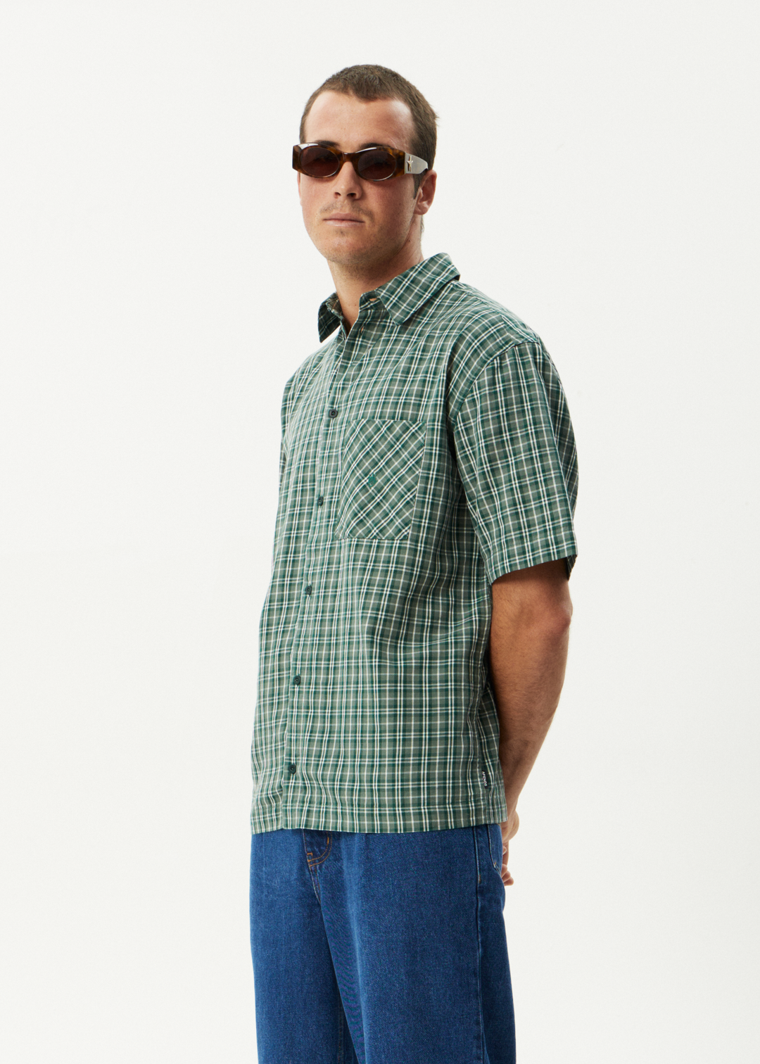 AFENDS Mens Shipwreck - Short Sleeve Shirt - Pine