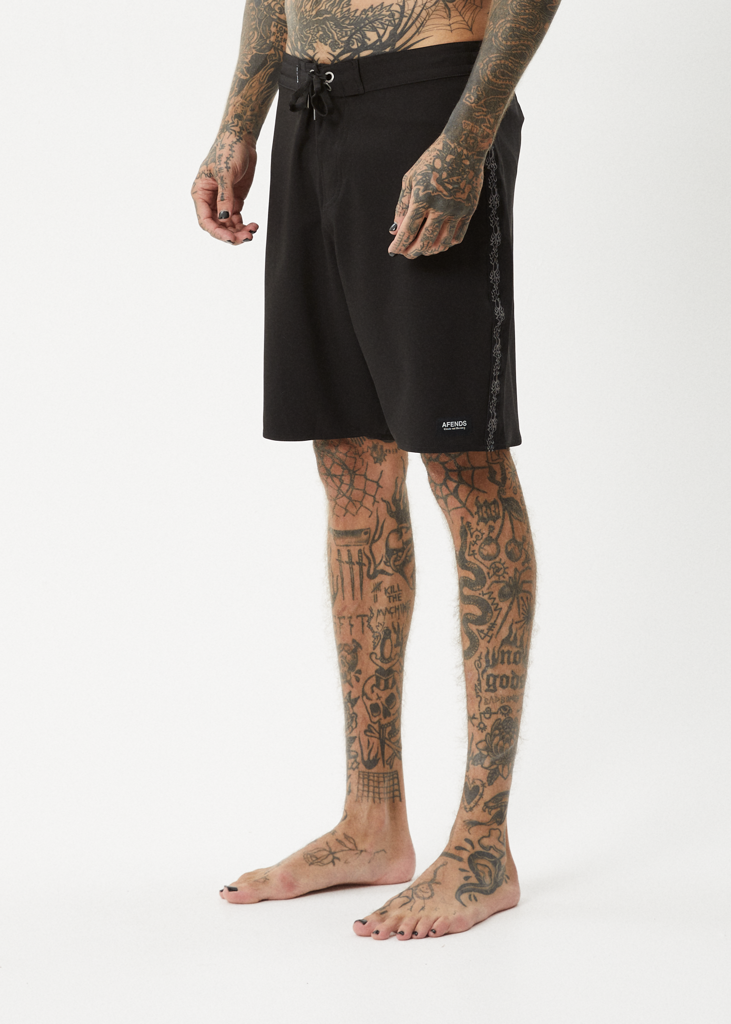 AFENDS Mens Bound - Surf Related Boardshort 20" - Black