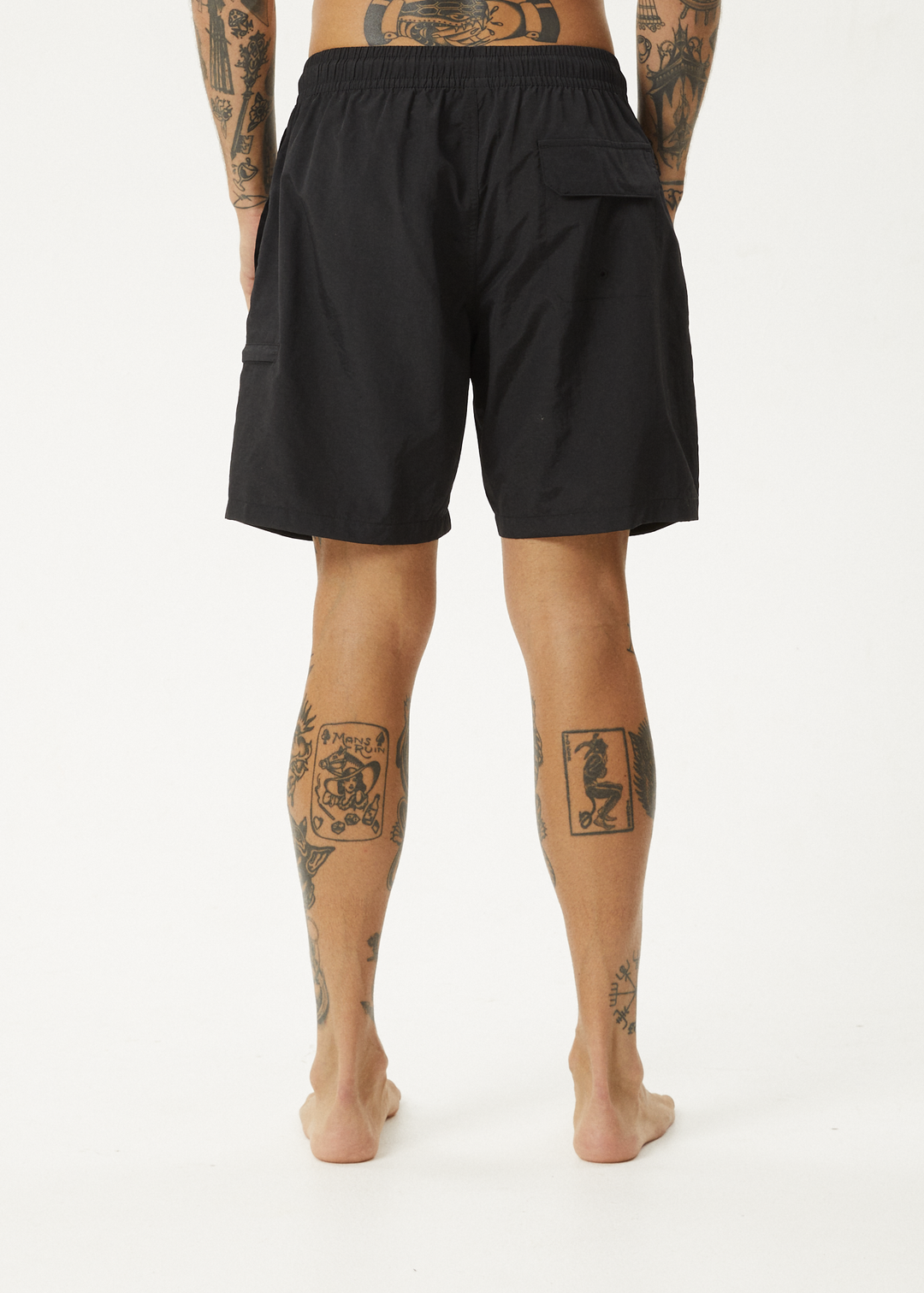 AFENDS Mens Fruiting - Baywatch Swim Short 18 Inch - Black 