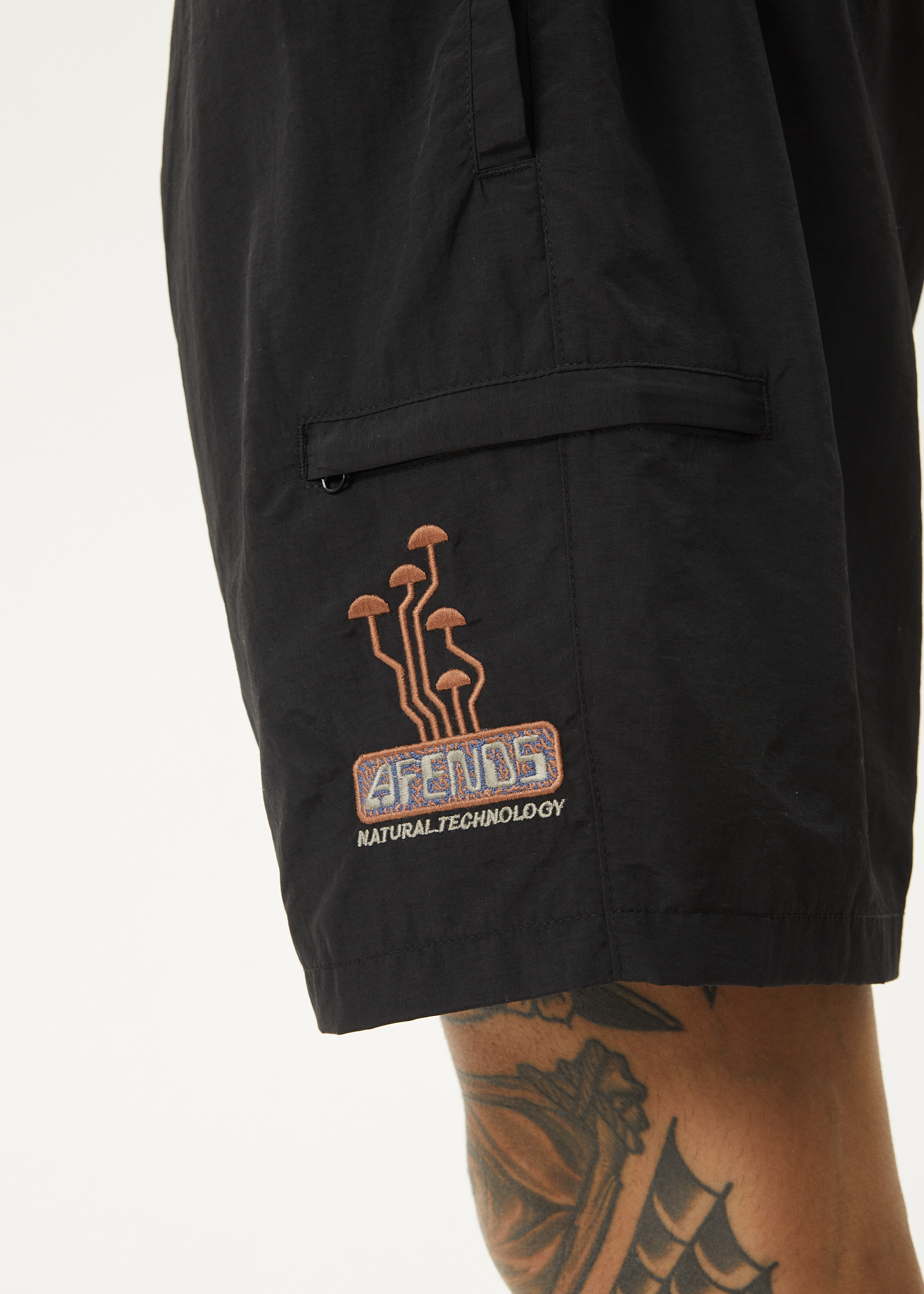 AFENDS Mens Fruiting - Baywatch Swim Short 18" - Black